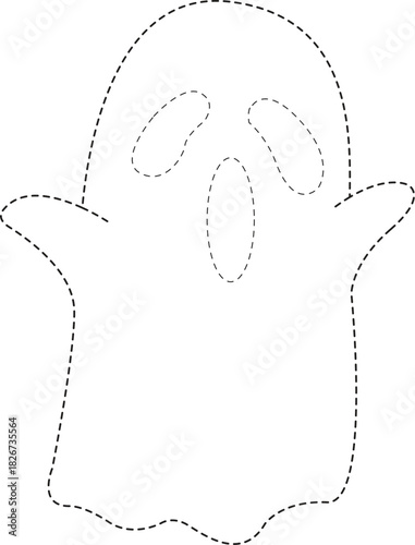 vector illustration of ghost doodle, ghost doodle drawing