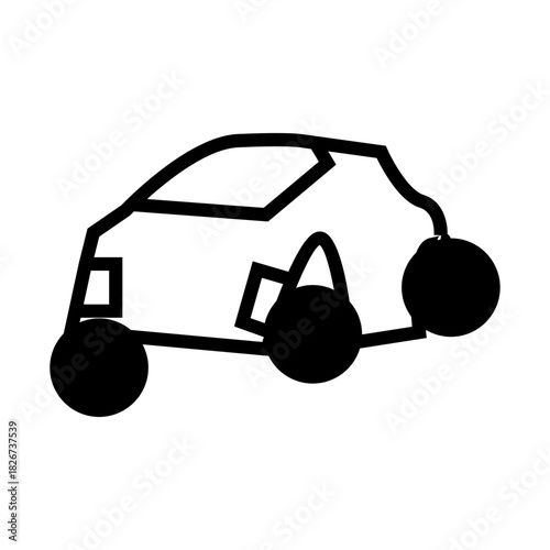 eco car concept outline icon vector