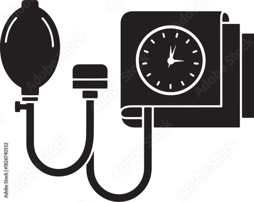 Blood Pressure Monitor Vector – Medical BP Check Device Silhouette