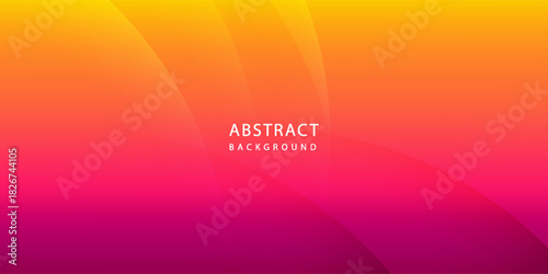 Vibrant Yellow Orange Pink Gradient Abstract Background with Smooth Wave Shapes. Modern Trendy design in Vector Illustration