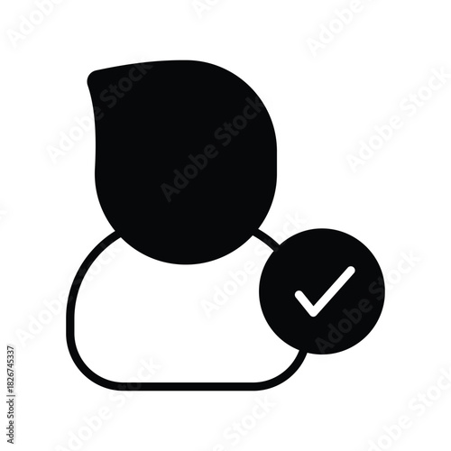 User  icon with white background vector stock illustration