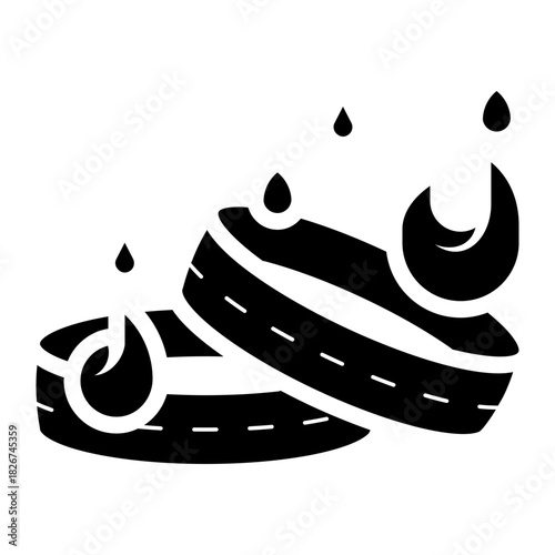 fire burning car tires glyph icon