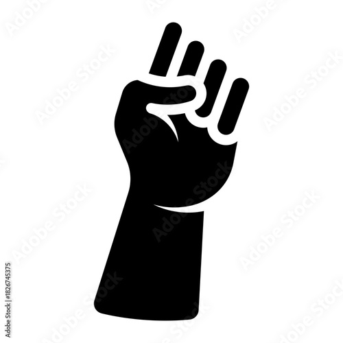 hand fist fight gesture glyph icon