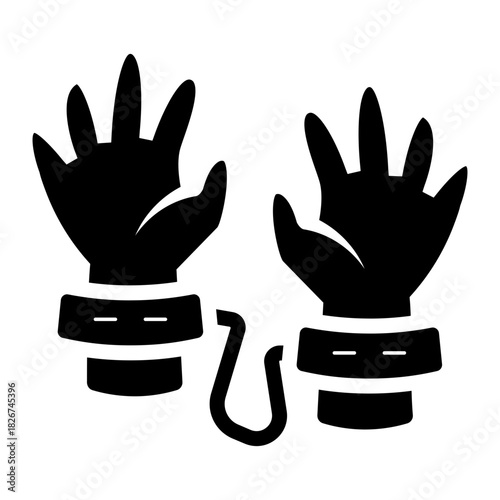 Handcuffed Hands glyph icon
