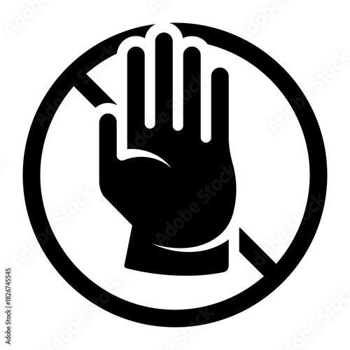 stop hand signal glyph icon