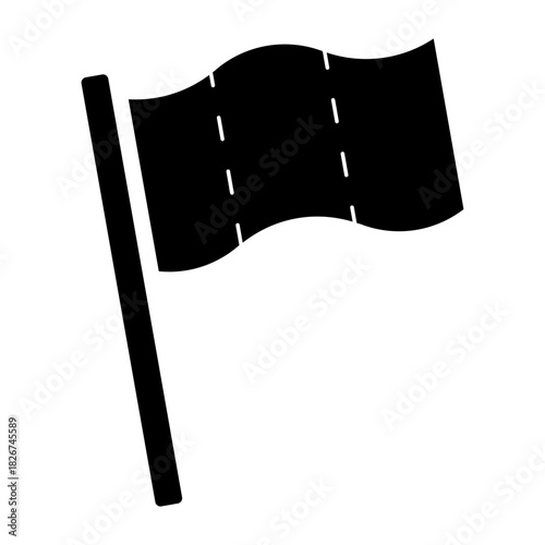 waving flag glyph icon