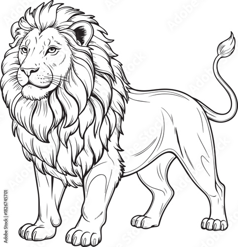 Cartoon lion head vector illustration isolated on white background