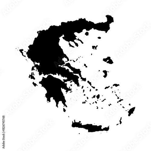 Greece country map silhouette vector illustration
