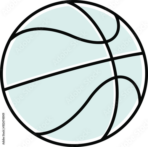 Minimalist basketball doodle illustration. simple sport game icon design element vector.