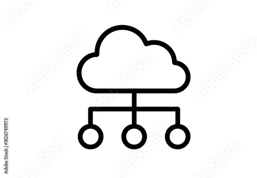 Conceptual representation of cloud computing and distributed network architecture