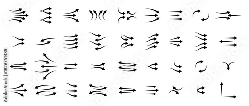 Black transparent arrow collection showing air movement