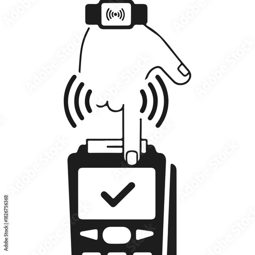 Contactless Payment with Smartwatch - A Modern Financial Transaction.