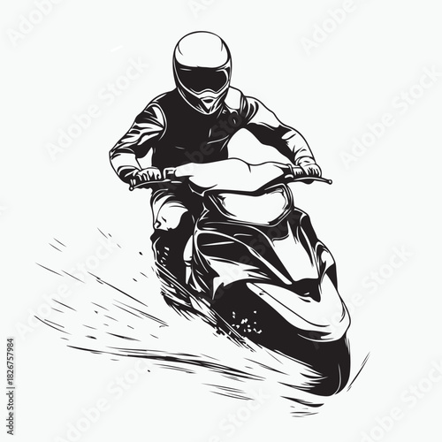 man riding a jet ski