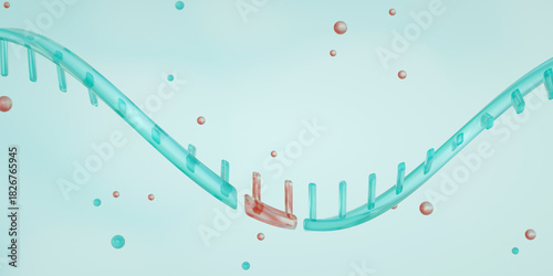 mRNA or messenger RNA. The concept of mRNA vaccine. Innovative methods to treat virus. 3d render	