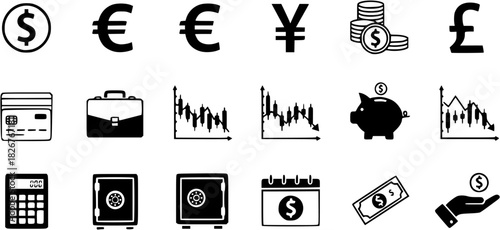 Vector art of finance icons
