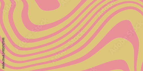 Psychedelic background with abstract, trippy patterns with melting and distorting lines. Abstract pink and light yellow background with hypnotic wavy lines pattern. Fresh and natural background .

