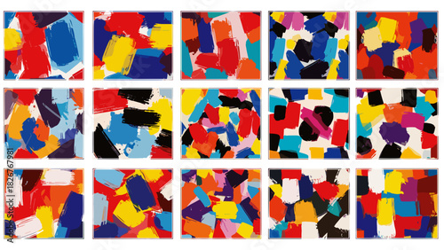 Abstract colorful brush strokes on, vibrant and energetic