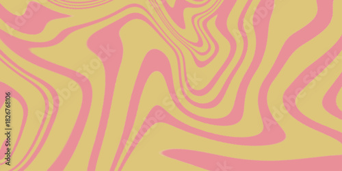 Psychedelic background with abstract, trippy patterns with melting and distorting lines. Abstract pink and light yellow background with hypnotic wavy lines pattern. Fresh and natural background .


