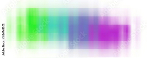 Multiple vertical rectangular panels, glass effect. Rainbow gradient in green, turquoise, blue and purple hues on a white background. Color system palette. Early-2000s digital vibe. multicolored spot