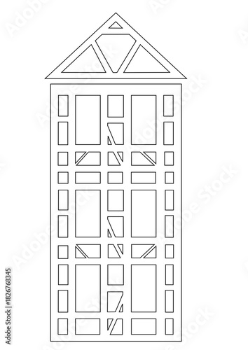 ściana wykonana w konstrukcji szachulcowej. Gotowa do cięcia laserowego