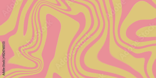 Psychedelic background with abstract, trippy patterns with melting and distorting lines. Abstract pink and light yellow background with hypnotic wavy lines pattern. Fresh and natural background .

