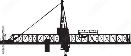 silhouette vector art of overhead crane