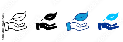 Tree Planting Icon Set Multiple Style Vector Illustration 