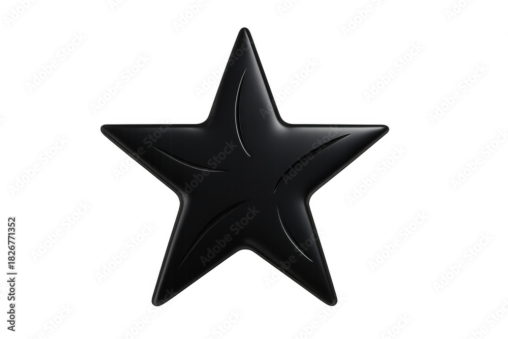 Obraz premium Black 3d star symbol representing rating, quality, success, and achievement with a modern matte finish design