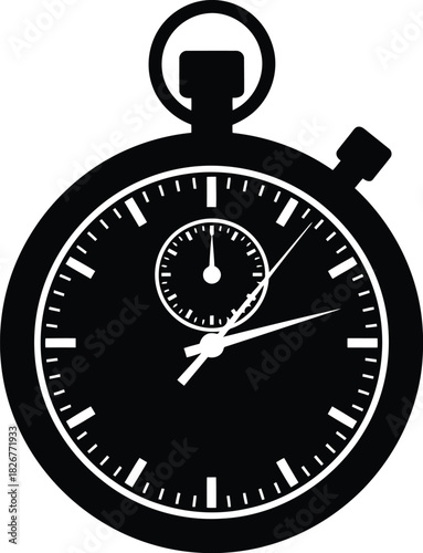 Classic stopwatch icon isolated symbol time measurement vintage chronograph object vector