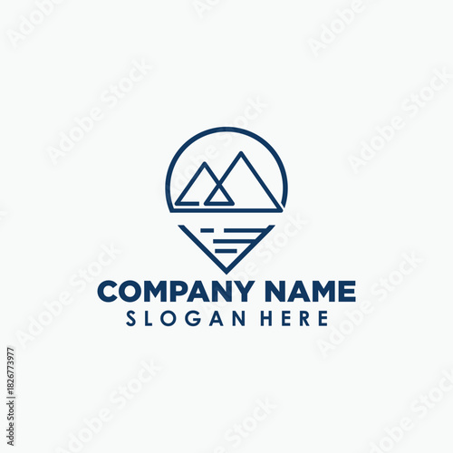 mount point vintage logo design template, outdoor logo design