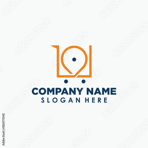 shopping point logo design template, business icon design