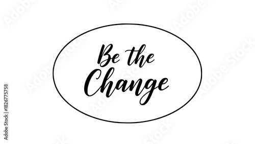 Empowering 'Be the Change' message beautifully framed to inspire positive action, fostering motivation and personal growth, ideal for social media sharing