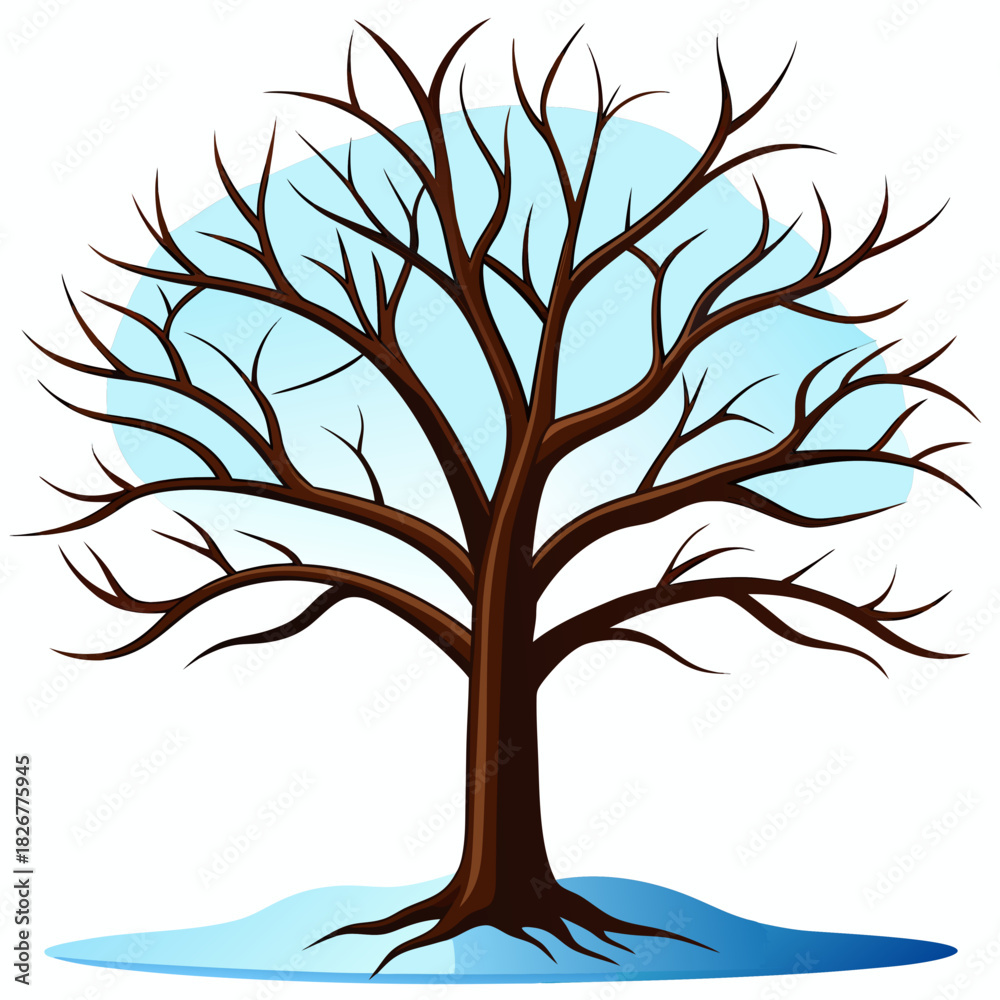 Fototapeta premium Winter Tree Line Sketch