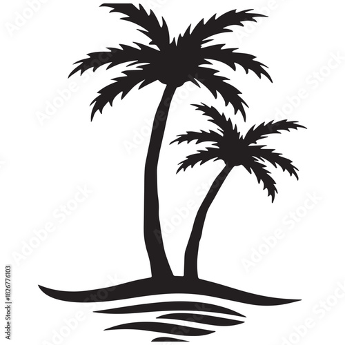 silhouette of palm tree