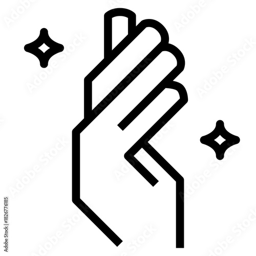 Hand gesture with sparkles