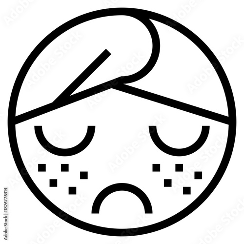 Sad Face Line Icon