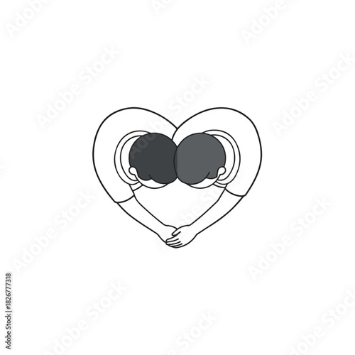 Heartfelt Connection - Two People Forming a Heart Shape.