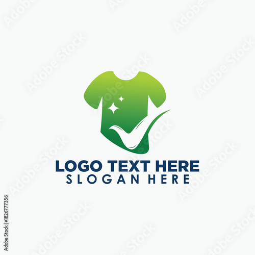 clean t-shirt logo design template, laundry icon design