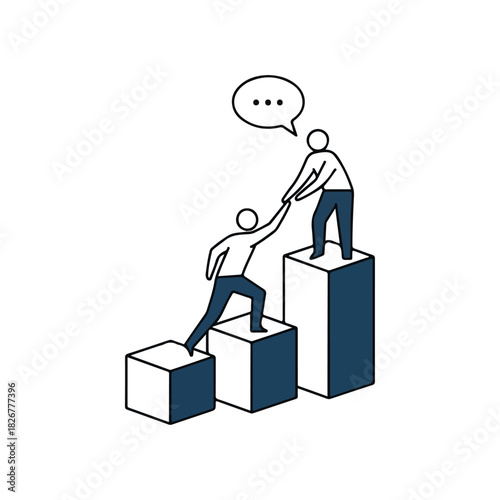 Teamwork and Support - Helping Each Other Climb to Success.