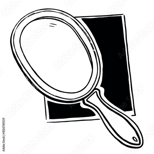magnifying glass on white background