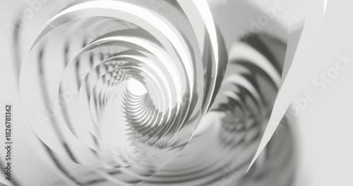 Fototapeta Naklejka Na Ścianę i Meble -  Abstract architecture background silver round tunnel 3d render