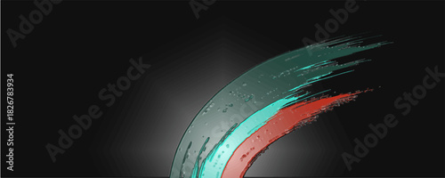 Abstract background vibrant dark grainy red green black glowing dynamic color wave banner poster header backdrop design