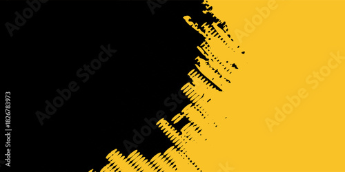 Premium Yellow and black backdrop with dot halftone pattern element. dark
