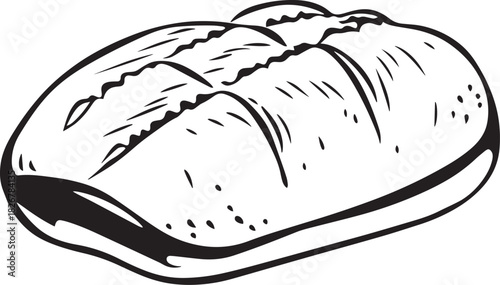 A loaf of bread on a white background.