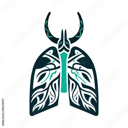 Maori Lungs Vector Icon, Polynesian Art Style Vector Icon Set of Various Transportation Vehicles