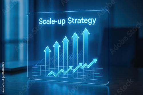 Scale up strategy business growth revenue increase market expansion upward trend performance analytics planning strategy success energize focus with clear progress