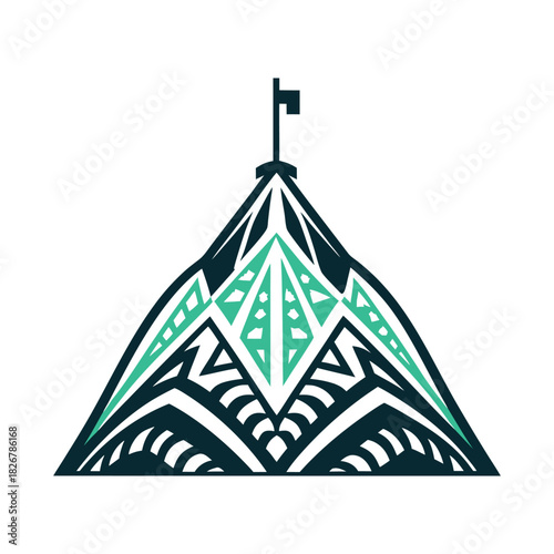 Maori Inspired Mountain Vector Icon Design Vector Icon Set of Various Transportation Vehicles