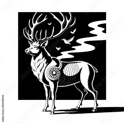 vector illustration of a deer