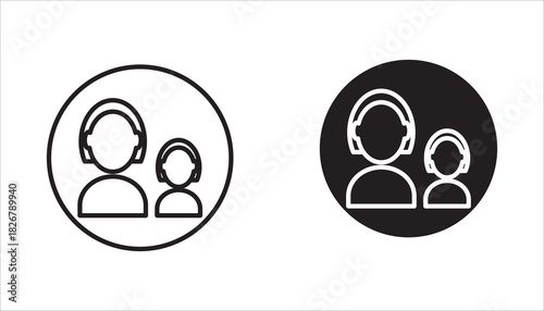 set of children's day icons, child and mother, family