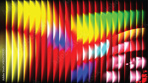 Vibrant colorful abstract striped light pattern background texture Vector